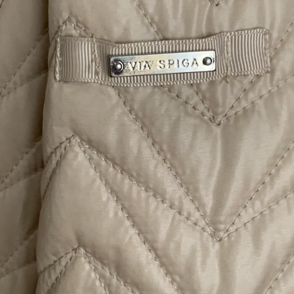 Via Spiga Women's Beige Long Sleeve Winter Jacket With Detachable Hood - Picture 6 of 13